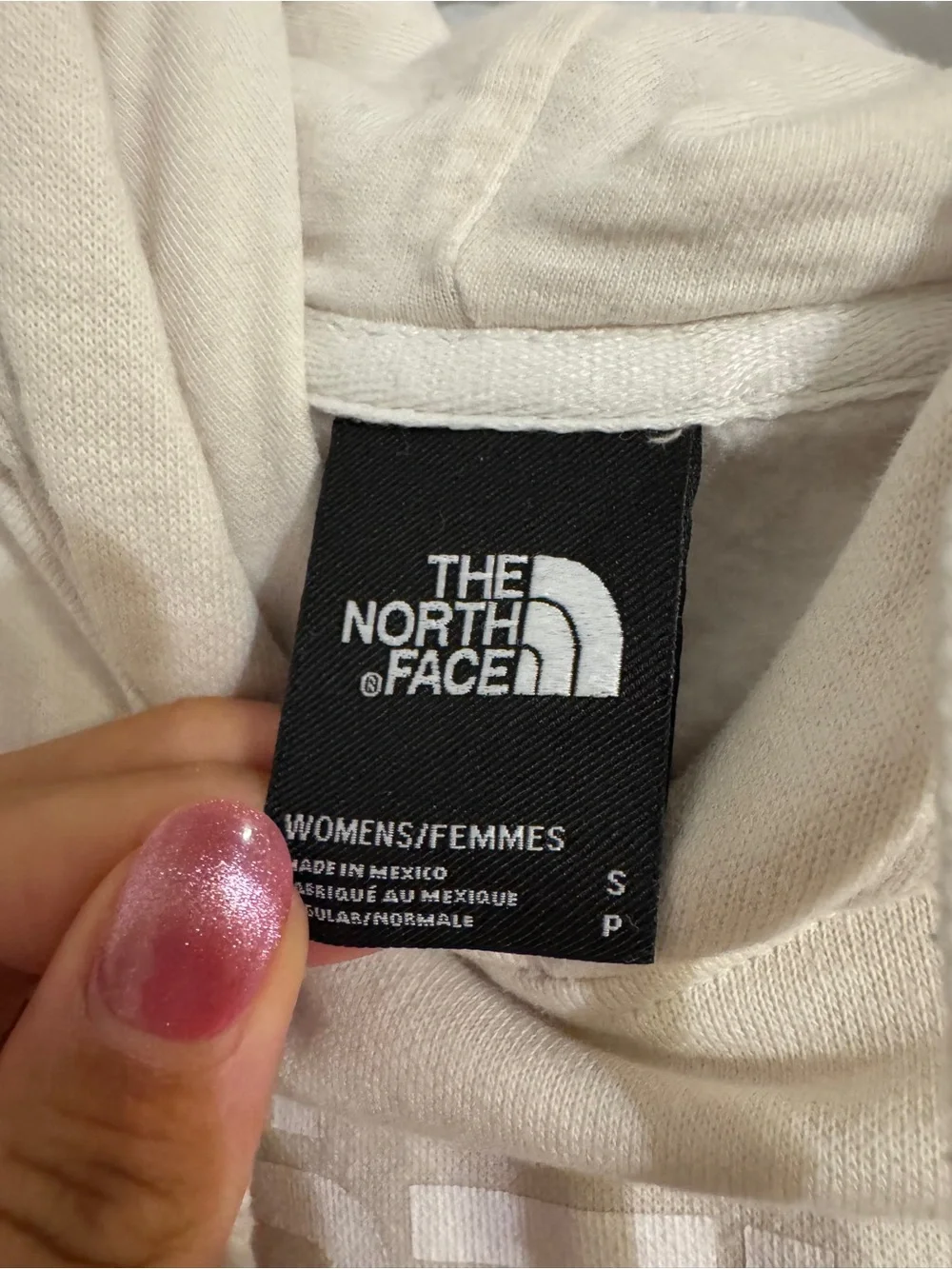 👚The North Face Women’s Logo Pullover Hoodie Beige Fleece Pockets Size S